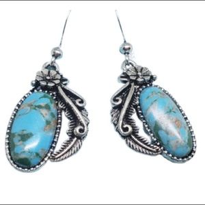 Boutique boho faux turquoise dangle earrings